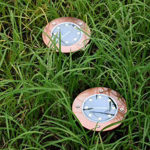<b>Solar</b> Garden Light 8LED Copper Color Stainless Steel Waterproof Outdoor Patio Lawn <b>Lighting</b> - Product Image 3