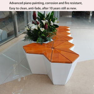 Chaise <span class=keywords><strong>polygone</strong></span> avec pot de fleur aéroport <span class=keywords><strong>centre</strong></span> commercial attente chaise publique chien tabouret meubles de maison décoration extérieure chaises - Product Image 2