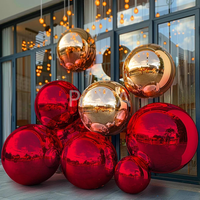 Ballons miroir gonflables rouges de grande taille, ballons brillants géants gonflables pour décorations de Noël, décorations de mariage