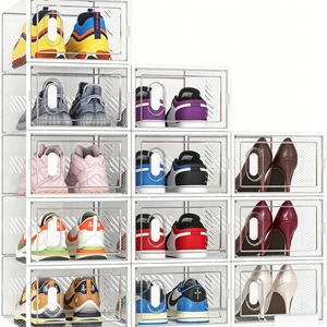 Wholesale Thick PET <b>Stackable</b> Dust-Proof Clear Eco-Friendly Durable Sneaker Container <b>Storage</b> <b>Box</b> for Home Use - Product Image 1