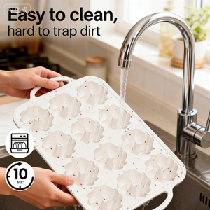 Molde de Silicona para Hornear Muffins de 12 Cavidades - Grado Alimenticio, Antiadherente y Fácil de Desmoldar, Ideal para Cupcakes y Postres Caseros - Product Image 2