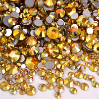OLeeya Mix Tailles SS3-SS20 Lot en Gros Strass Non Thermocollants à Dos Plat Cristaux Scintillants pour Ongles et Vêtements