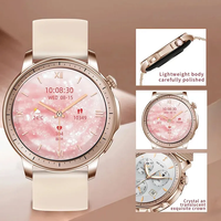 Montre connectée élégante pour femmes V65 avec écran AMOLED de 1,32 pouces, prévisions météo, alarme intelligente, rappel SMS, suivi de la santé, boussole, Wearfit Pro