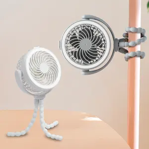 Toptan esnek Tripod klip Fan şarj edilebilir taşınabilir Mini Usb ahtapot bebek arabası Fan