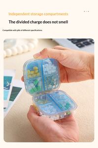 Boîte à pilules multifonctionnelle en plastique à 8 compartiments, mini-étui individuel pour pilules, distributeur scellé et étanche à l'humidité, vente en gros - Product Image 4