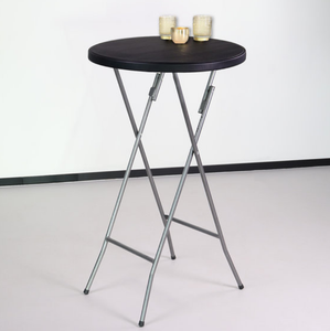 Tables de bar pliantes en plastique noir pour événements extérieurs de bistro portable Dia 60cm - Product Image 1