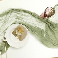 Chemin de table personnalisable en polyester froissé à motif végétal, style bohème européen, pour décoration de mariage, fête ou anniversaire