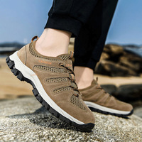 Chaussures décontractées à lacets pour hommes, en maille respirante, avec couleurs unies et propriétés amortissantes
