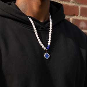Collana con Ciondolo Personalizzato in Lega Metallica Sigma Gamma Rho, Catena con Perle Imitate, Gioiello da Donna per Feste e Regalo - Product Image 6