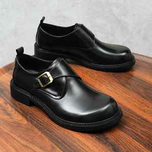 Nuevo Estilo de Zapatos Casuales de Piel Genuina para Hombre, con Punta Redonda, Sin Cordones, Duraderos y Cómodos para Otoño - Product Image 3