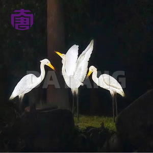 Customized Ip65 3d Egret Shape <b>Led</b> Garden <b>Light</b> Transparent Resin Fiberglass Material For Outdoor Wedding Lawn Festival - Product Image 6