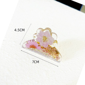 <span class=keywords><strong>Pince</strong></span> à <span class=keywords><strong>cheveux</strong></span> et barrette pour enfants Kinling, fabriquées à la main, en résine époxy avec <span class=keywords><strong>fleurs</strong></span> séchées, 7 cm, uniques et élégantes - Product Image 6