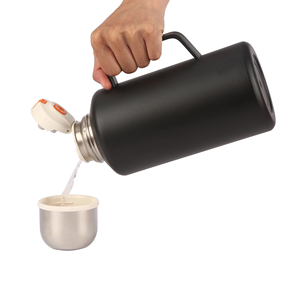 Thermos de voyage grande capacité 1200ml/42oz, tasse portable avec filtre à pression, ceinture de transport, bouilloire d'extérieur en acier inoxydable - Product Image 4