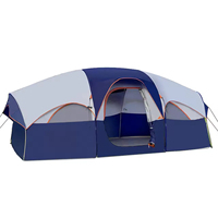 Tente familiale grande capacité 8 personnes, double couche, imperméable, résistante au vent, pour le camping en extérieur, 4 saisons