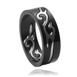 <b>Titanium</b> Steel Flame <b>Ring</b> <b>Black</b> Unisex Daily Wear Jewelry 2303 - Product Image 5