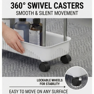 Étagère de rangement coulissante latérale pour réfrigérateur, chariot de cuisine multifonctionnel pour optimiser l'espace dans les espaces étroits - Product Image 5