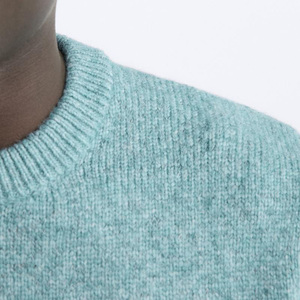 Suéter de hombre con logotipo personalizado, suéter de punto de manga larga para hombre, suéter de punto liso de invierno de talla grande, suéter de punto de gran tamaño para hombre - Product Image 5