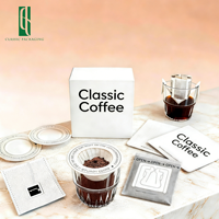 Sachet filtre à café suspendu imprimé sur mesure avec sachet extérieur thermoscellé pour l'emballage de grains de café, marques à étiquette privée