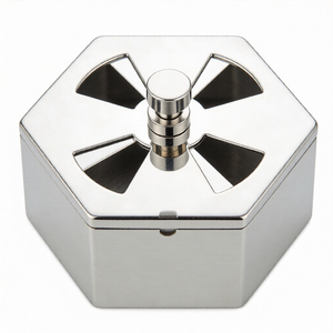 Cendrier haut de gamme en acier inoxydable avec couvercle rotatif, cendrier hermétique coupe-vent pour usage domestique OEM - Product Image 3