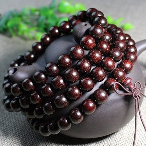 Rosario budista de 108 cuentas de sándalo de sangre zambiano, joyería de palo de rosa africano para ceremonias religiosas, unisex - Product Image 2
