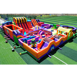 <span class=keywords><strong>Parco</strong></span> Divertimenti Gonfiabile a Tema Outdoor Fun World, Città del Divertimento con Percorso a Ostacoli Gigante - Product Image 3