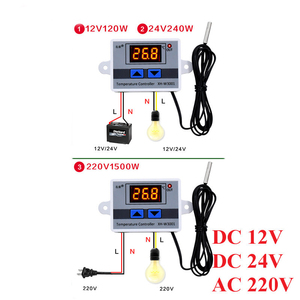 Controlador de Temperatura Digital LED AC 12V/24V/220V 10A, Termostato con Sonda Sensor NTC XH-W3001 - Product Image 3
