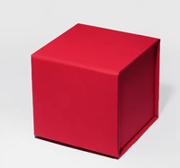 Boîte cadeau pliante magnétique rouge de qualité supérieure - Boîte rigide en carton de style livre - Boîte d'expédition pliable écologique