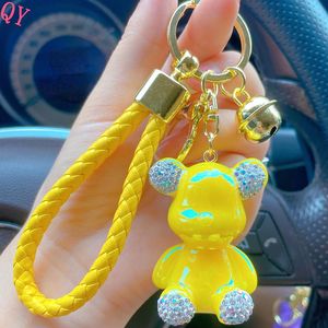 Peluche ours en peluche très populaire avec porte‑clés en diamant, pendentif créatif, porte‑clés tendance, cadeau, accessoire - Product Image 5