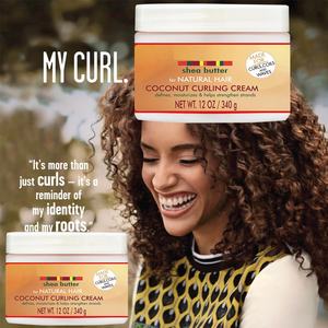Crème coiffante à la noix de coco et au beurre de karité pour cheveux bouclés, crépus, frisés et ondulés, douce, brillante et hydratante, parfaite pour les cheveux naturels - Product Image 2