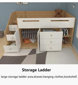 Современная детская кровать, детская двухъярусная кровать с шкафом, ящиками для хранения, набор детской мебели - Product Image 3