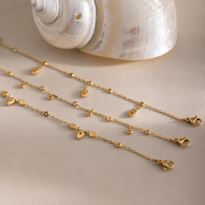 J&D Jewelry <span class=keywords><strong>Tobillera</strong></span> de Acero Inoxidable Chapada en Oro de 18K para Mujer, con Circonita Corte Pera en Forma de Gota de Agua, Joyería Impermeable - Product Image 3