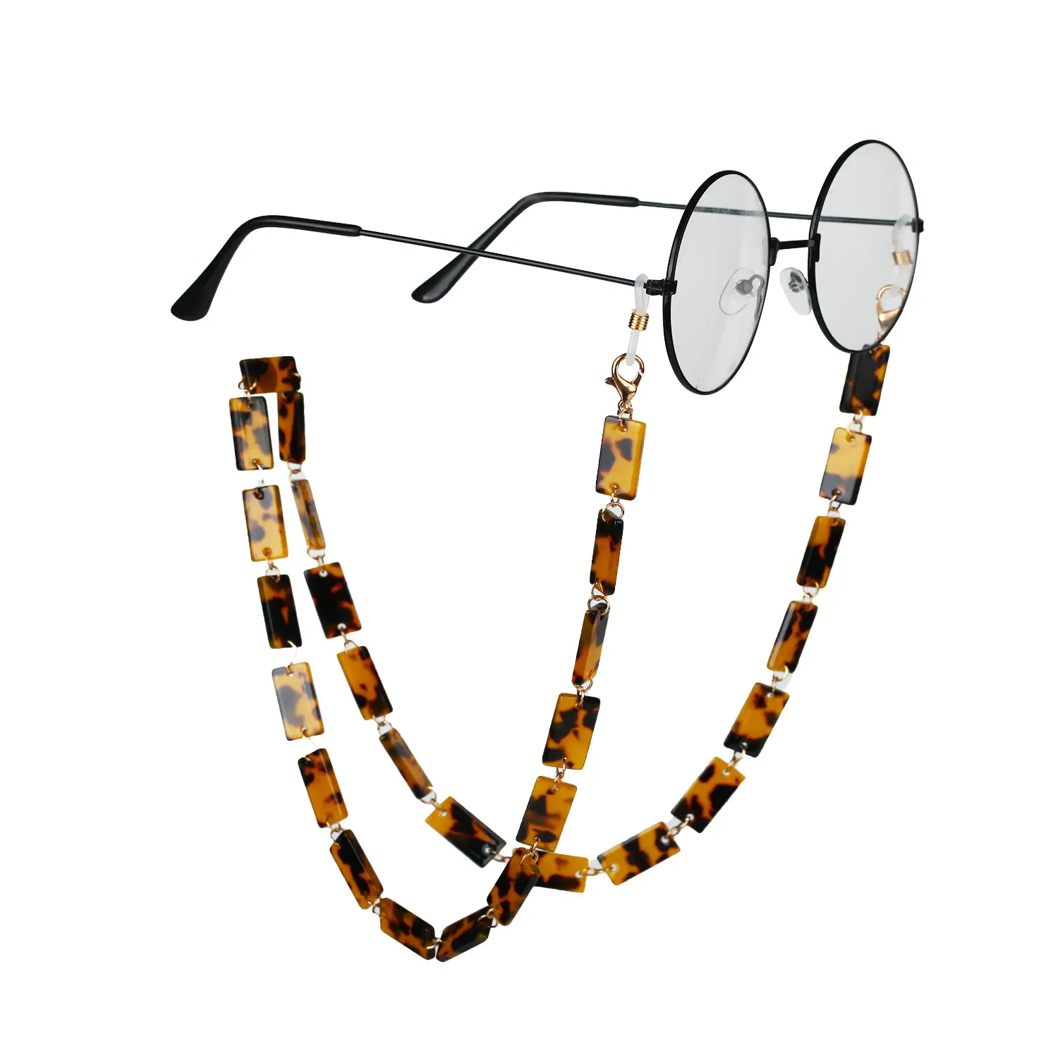 سلسلة نظارات عصرية بحمض الاكسيتيك عبر الحدود عبر التجارة الإلكترونية سلسلة نظارات اكريليك بطباعة على شكل فهد سلسلة نظارات ملونة