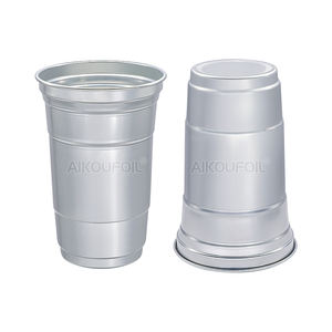 Personnaliser la fête en plein air écologique réutilisable boisson froide tasses à boire <span class=keywords><strong>gobelet</strong></span> jetable en aluminium avec couvercle - Product Image 1