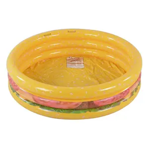 Bể Bơi Nhựa Hình Bánh Hamburger 3 Vòng Bơm Hơi Nhiều Màu Bán Chạy Nhất Cho Trẻ Em