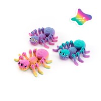 Figurines d'araignées imprimées en 3D Feeron, articulées, multi-yeux, jouets anti-stress légers et portables en PLA, dégradé arc-en-ciel, insectes