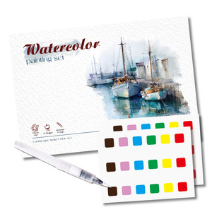 Livre de coloriage créatif DIY pour paysages en aquarelle et <span class=keywords><strong>gouache</strong></span>, kit de peinture tout-en-un avec pigments d'aquarelle intégrés, échantillon gratuit - Product Image 5