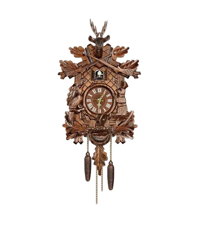 Reloj de pared de cuco decorativo personalizado, movimiento de cuco de cuarzo, relojes de madera con pájaros