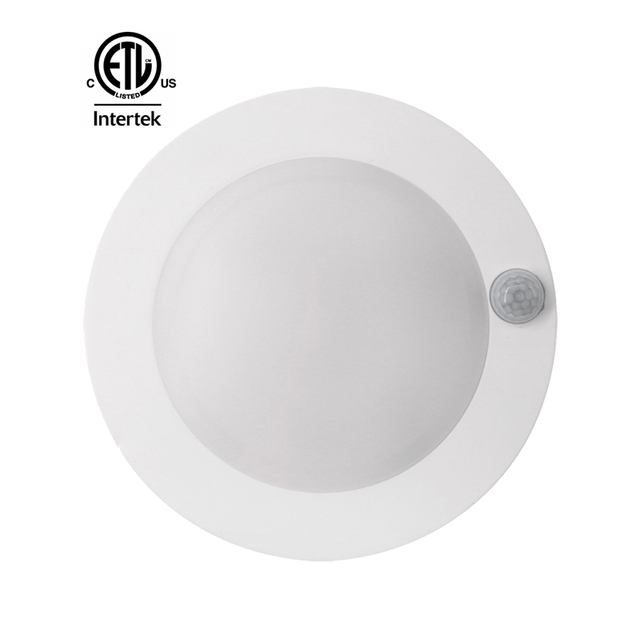 ETL 6 Inch Surface Mount Light 120VAC 15 Watts 980Lm CRI80+ 5000K Daylight White LED PIR Motion Sensor Ceiling Light
