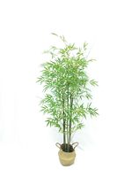 Arbre en bambou artificiel ignifuge, résistant aux UV, écologique, avec tiges en bois véritable naturel, 150 cm, verdure artificielle de luxe pour jardin