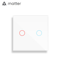 Interruptor Táctil Capacitivo Premium Tuya Matter Sin Neutro, Panel de Vidrio, Compatible con Alexa y Google Home, para UE y Reino Unido