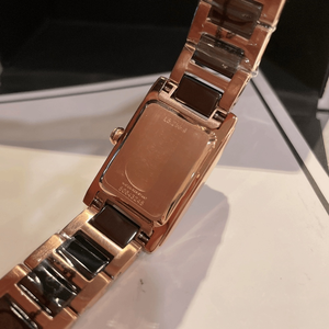 Reloj de Vestir Rectangular para Mujer en Oro Rosa y Cerámica Blanca con Esfera de Números Romanos Longinesing - Product Image 5