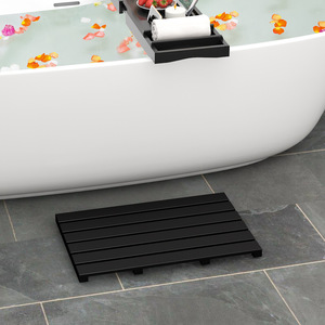 Alfombra de baño de bambú de nuevo estilo, antideslizante, con diseño hueco, impermeable, cuadrada, venta al por mayor de fábrica. - Product Image 1