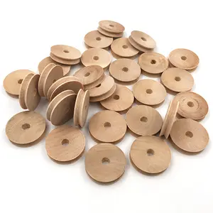 Roues à disque rondes en bois accessoires d'artisanat poulies inachevées roues fourniture artisanale