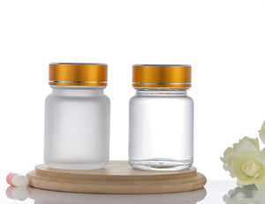 カスタム40ml 60ml 100ml 120mlフロスト空薬薬ガラス瓶マカエネルギーカプセル健康ボトルキャップ付き - Product Image 5