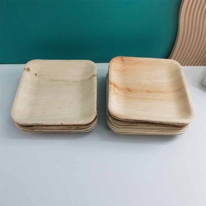 Assiettes jetables biodégradables personnalisées en feuille de palmier, compostables, en bambou, robustes, rondes et carrées pour les fêtes - Product Image 3