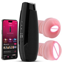 Godet de masturbation masculin électrique 3 en 1 avec 7 modes de chauffage, succion orale, poussée et vibration, et télécommande via application