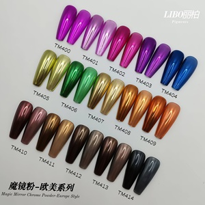 LIBO New Arrivals Mirror Chrome Nail Powder 15 Colors Metallic Mirror Effect Nail Pigment for Nail Art - Product Image 4