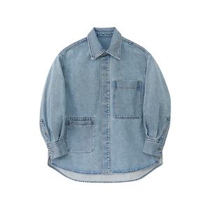 Veste en jean bleu ciel vintage pour homme, 100 % coton, de haute qualité, coupe courte, personnalisable en gros - Product Image 5
