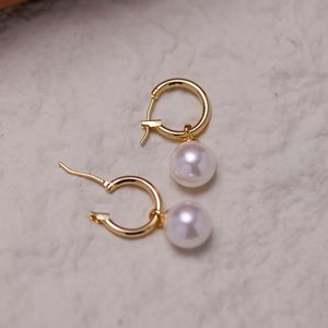 Nouvelles Boucles d'Oreilles Pendante Perle Tendance, Boucles d'Oreilles Créoles Rondes pour Femmes, Accessoires Féminins, Bijoux de Mariage Tendance - Product Image 2