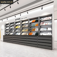 YEKS - Expositor de Azulejos Comercial de Metal con Base para Piso y Gabinete Combinado con Cajones Deslizantes para Sala de Exhibición